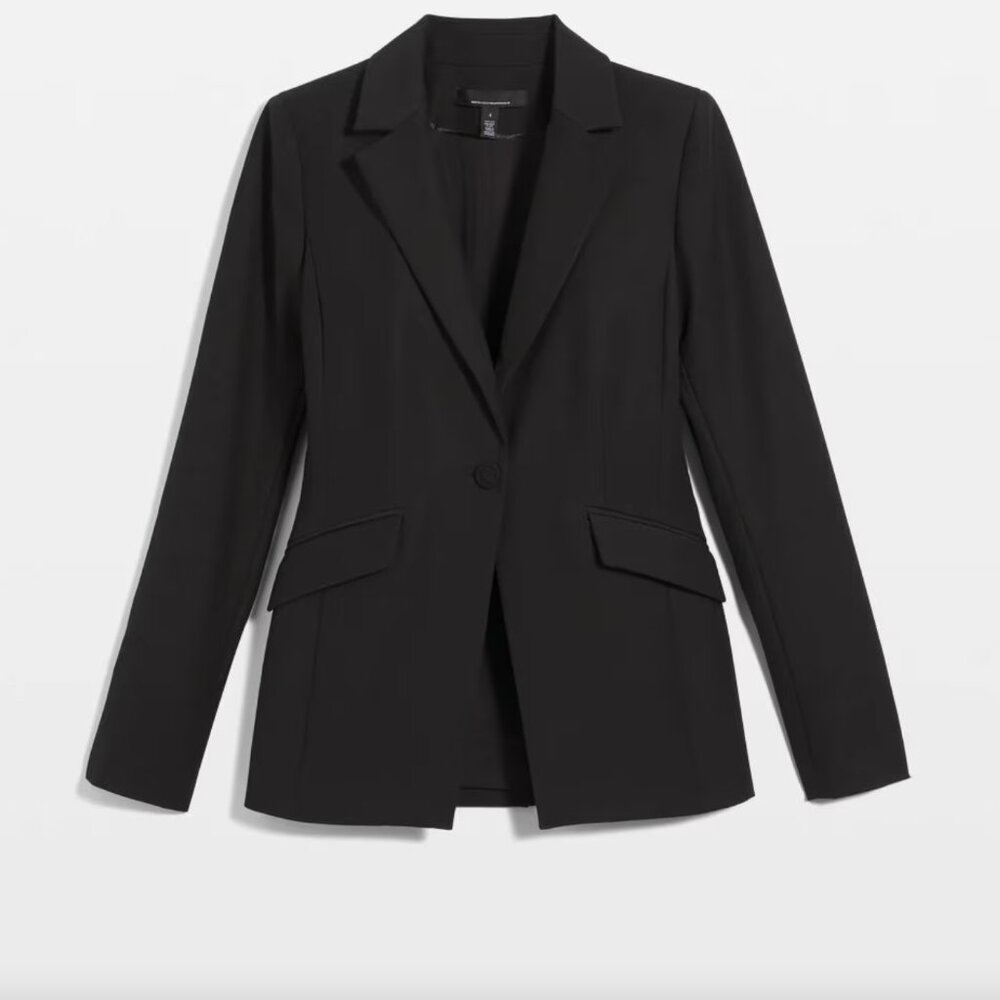 NEW White House Black Market WHBM One-Button Blazer in Black